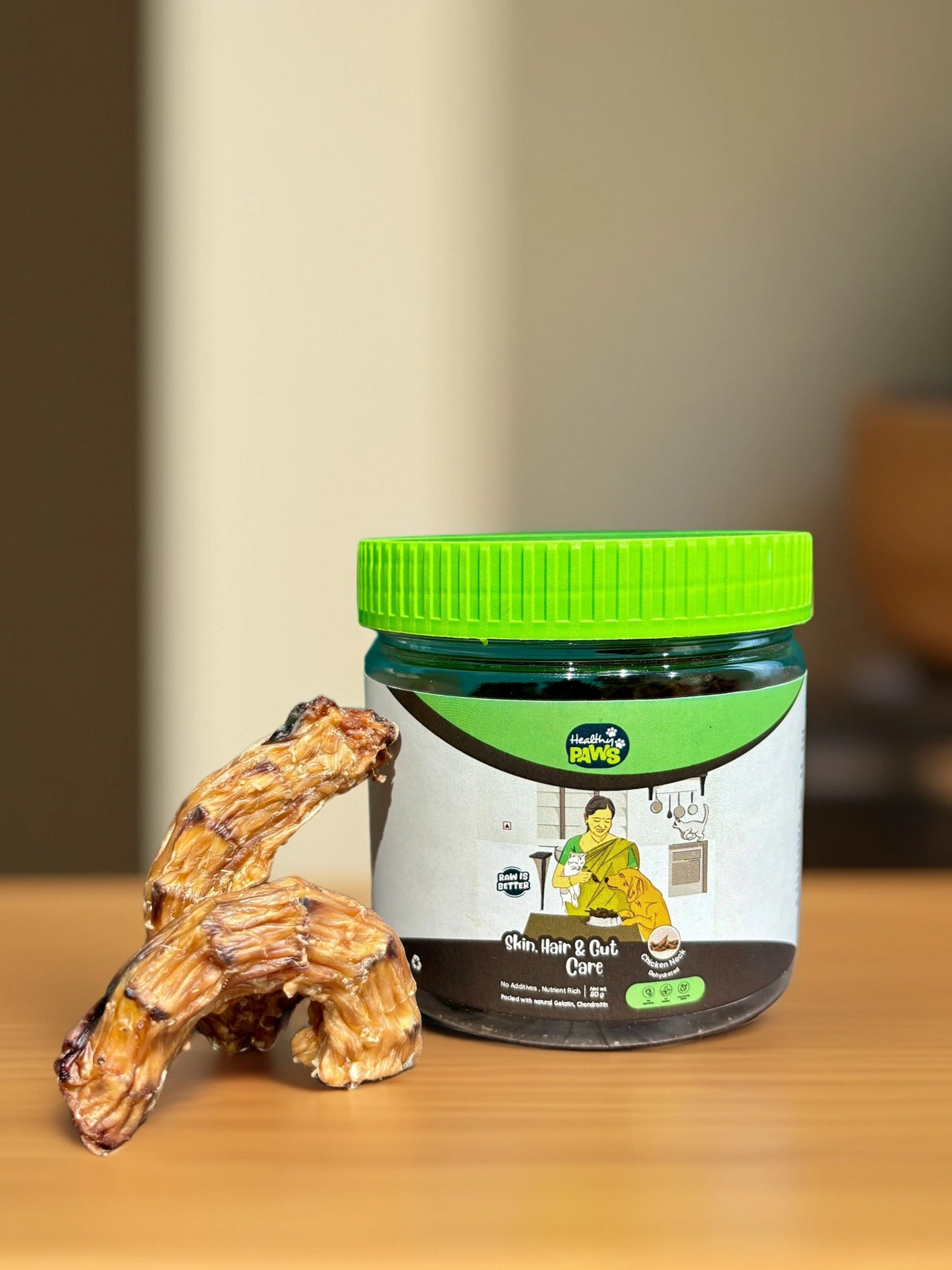 Skin, Hair & Gut Care - Dehydrated Chicken Neck Whole (80 Grams)